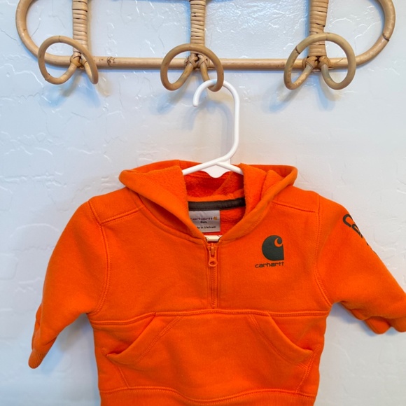 Orange Baby Carhartt 1/2 Zip Pullover hoodie - Picture 3 of 6